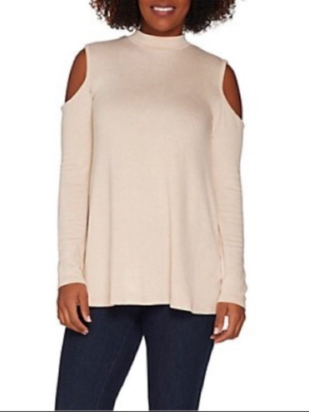 Lisa Rinna Collection Cold Shoulder Knit Top